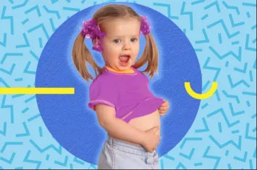 A small girl with sensitive tummy