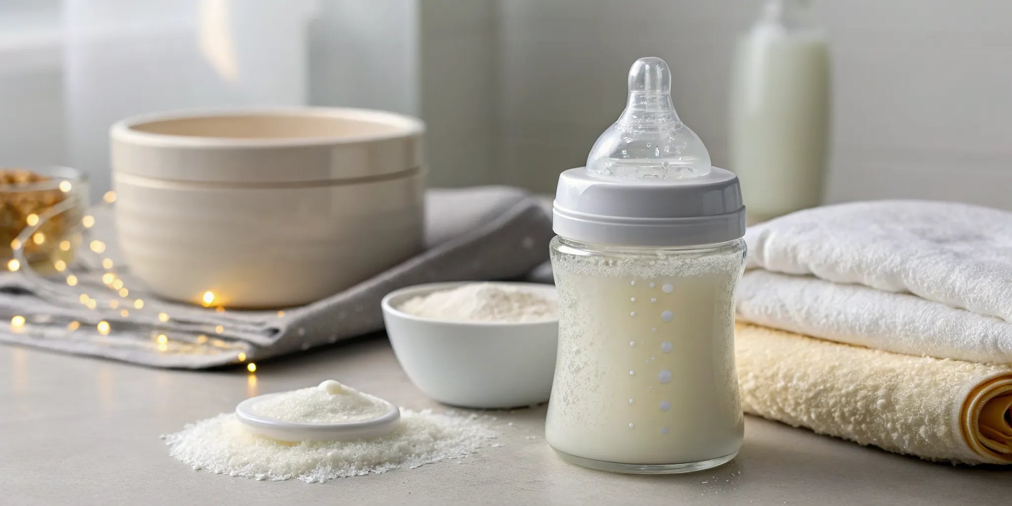 The best formula for a sensitive stomach prepared in a baby bottle.