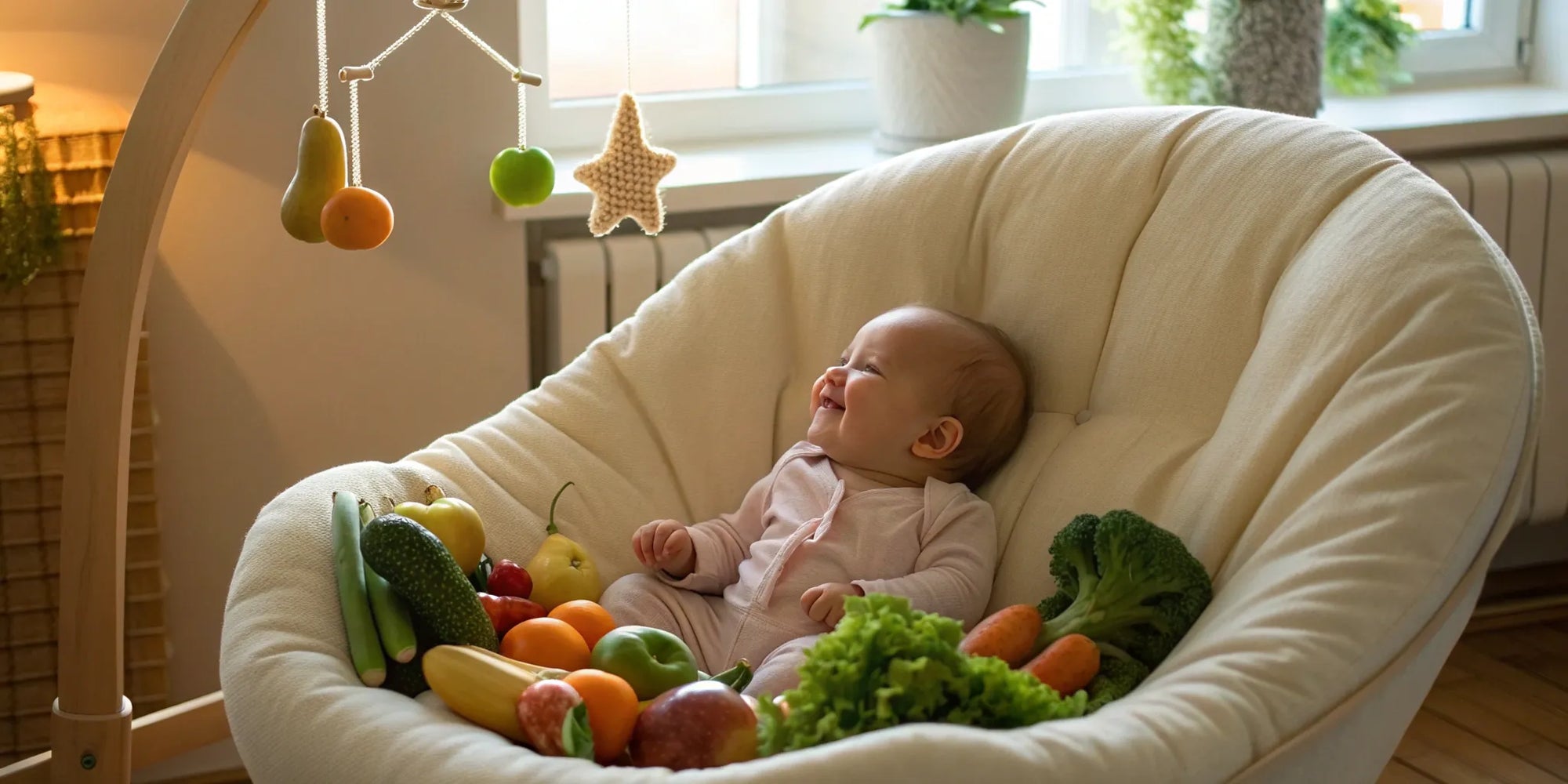 Smiling baby thriving on the best baby formula for weight gain.