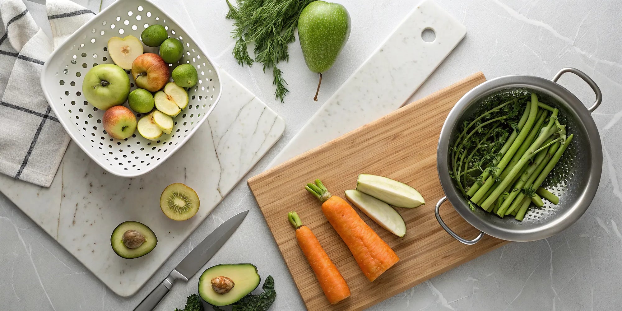 Making baby food with a variety of fresh produce to avoid heavy metals.