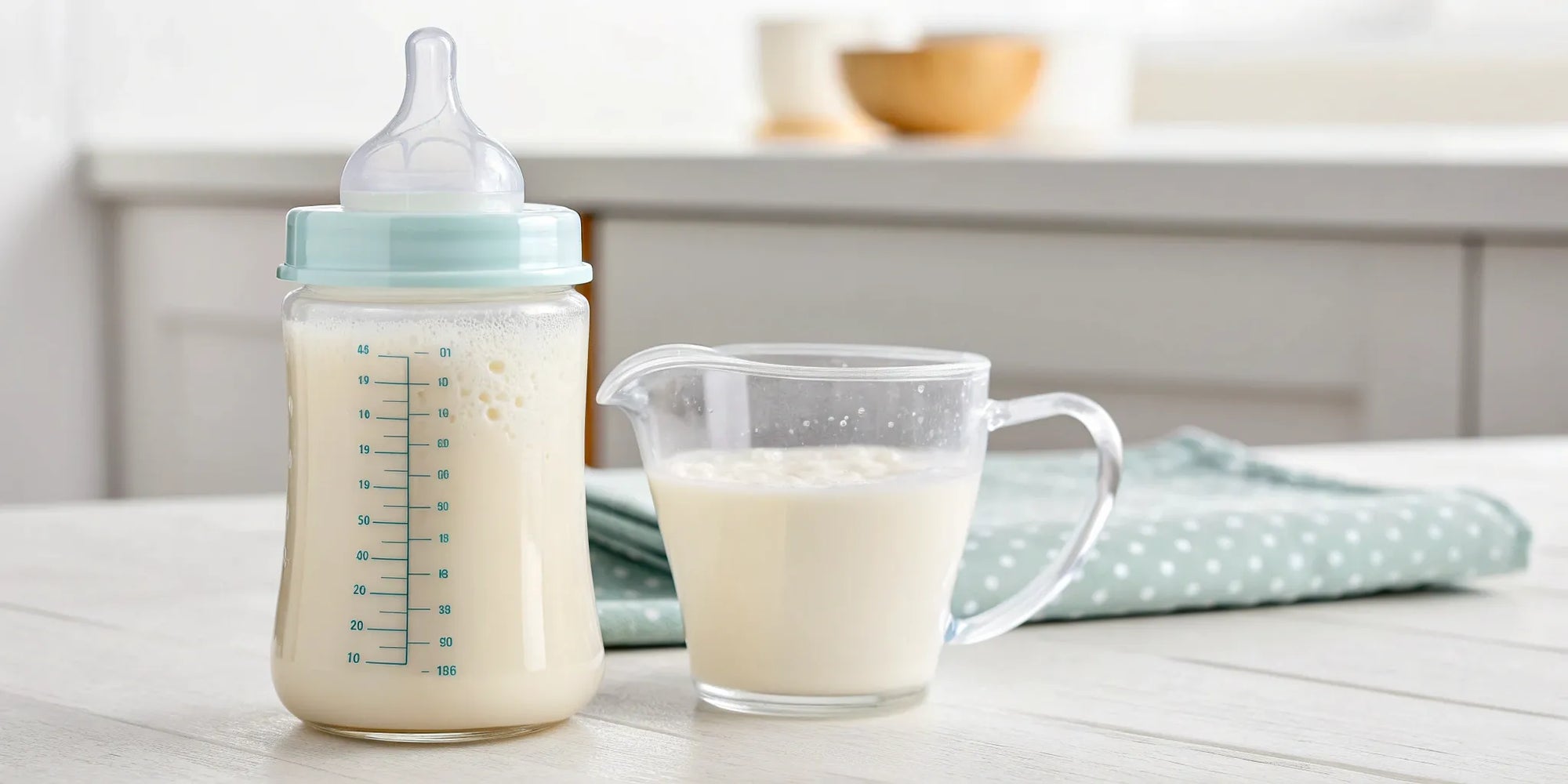 Preparing a baby bottle with an easy to digest formula for infants.