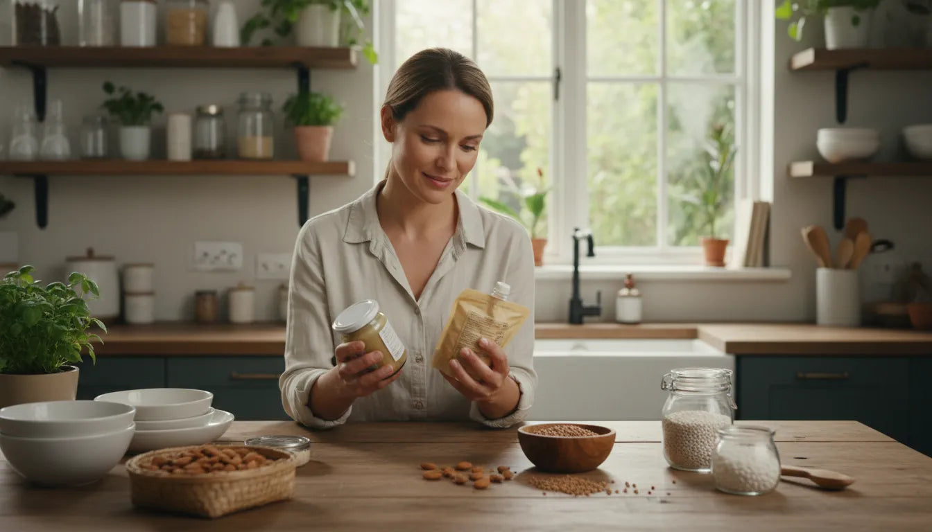 Parent comparing hypoallergenic formula and dairy-free nutrition options