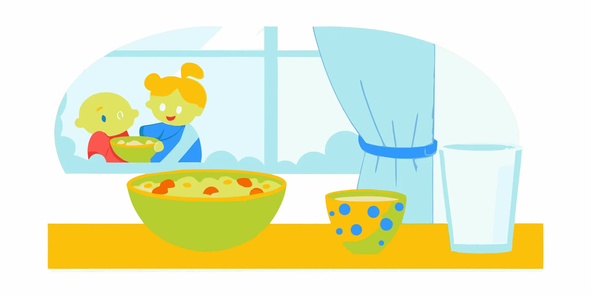 Kids getting daily protein from a healthy meal, an alternative to kids protein powder.