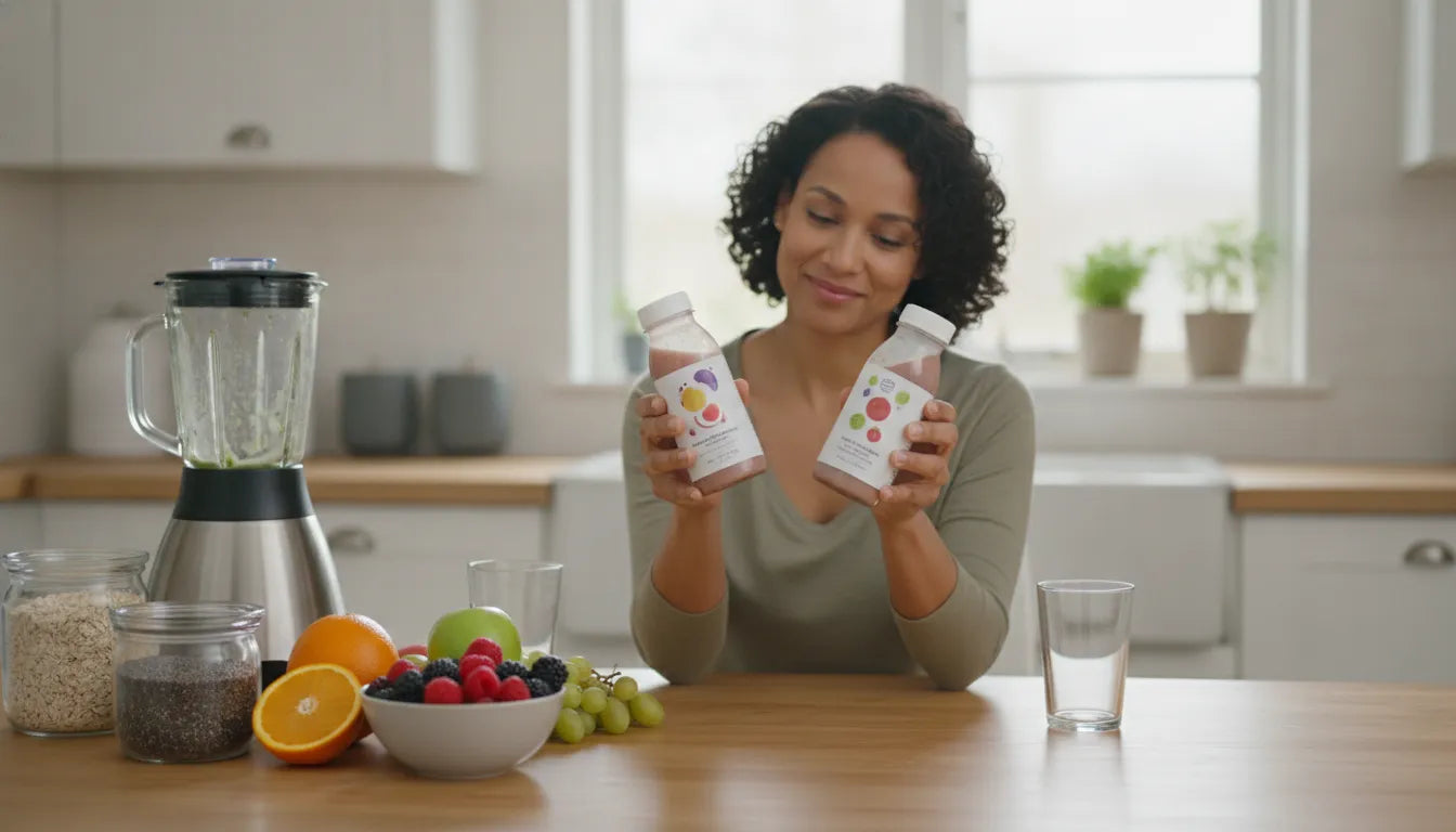 Parent comparing PediaSure alternatives and kids nutrition shakes