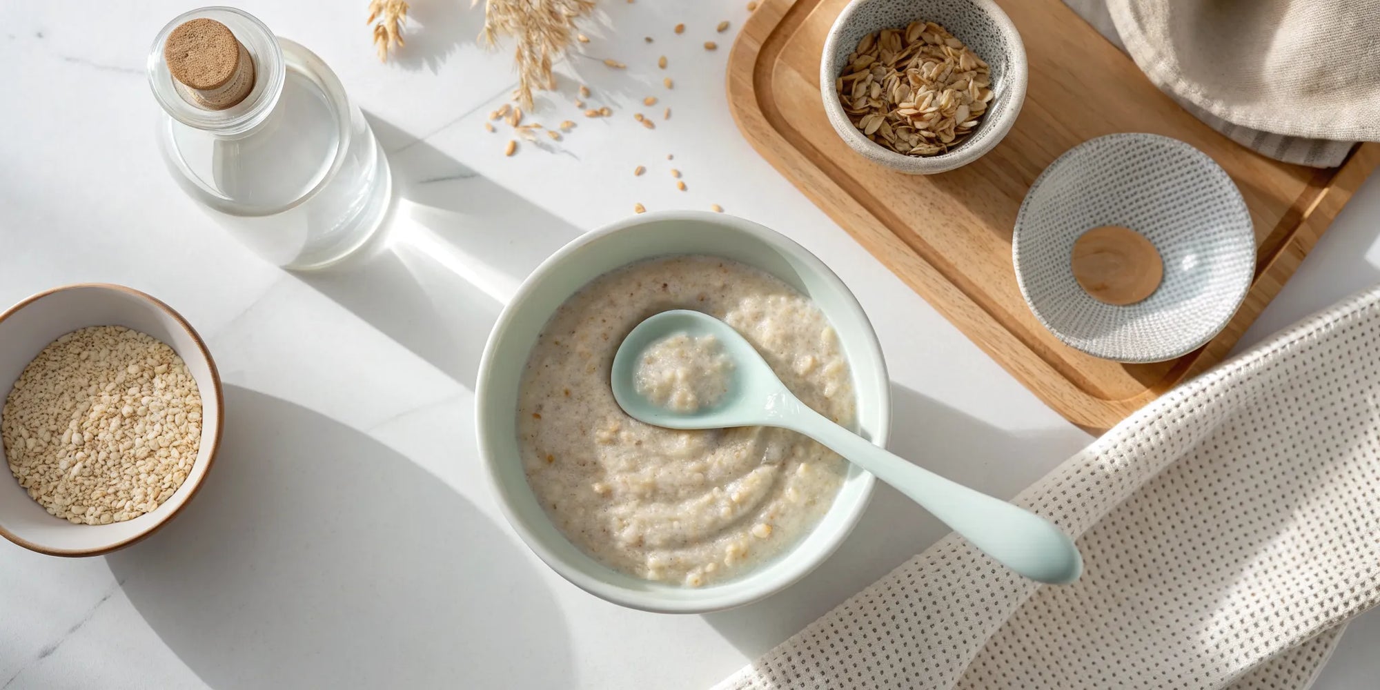 A bowl of the best baby cereal for CMPA.