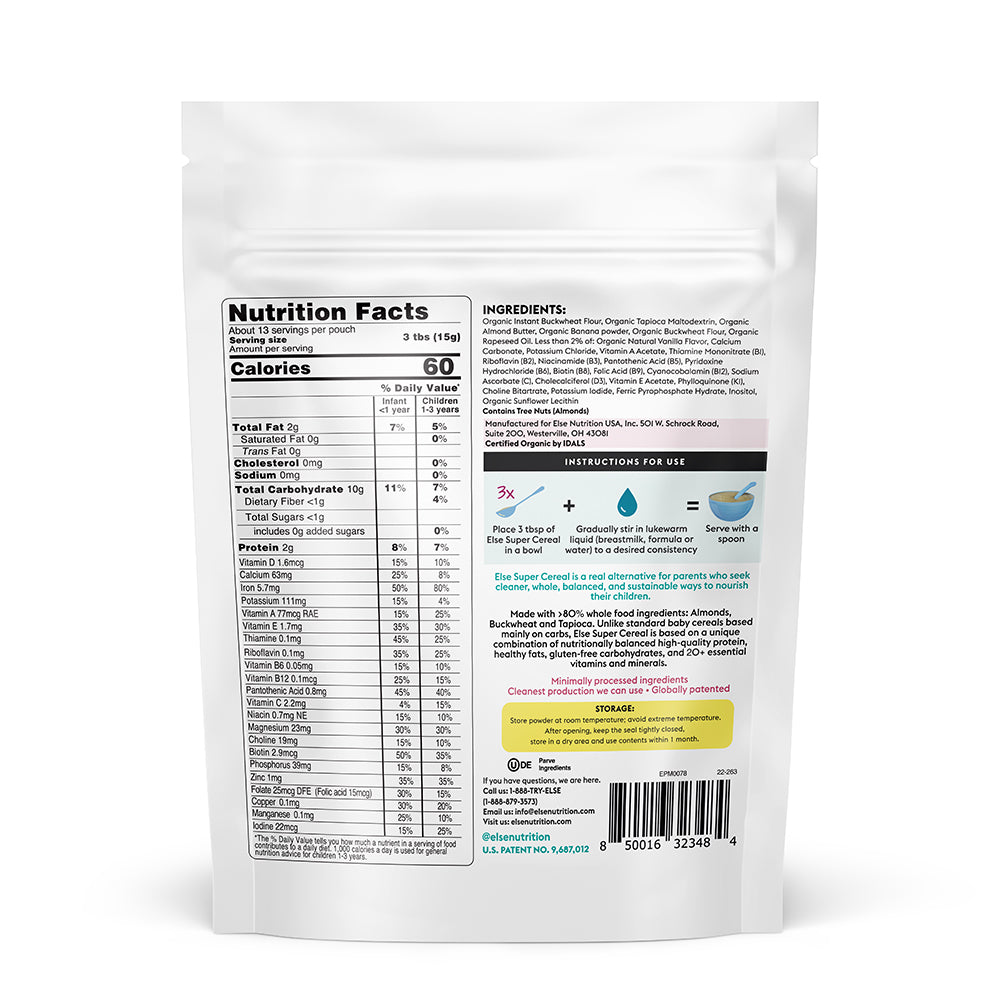 Baby Cereal | Plant Based Baby Cereal | Else Nutrition