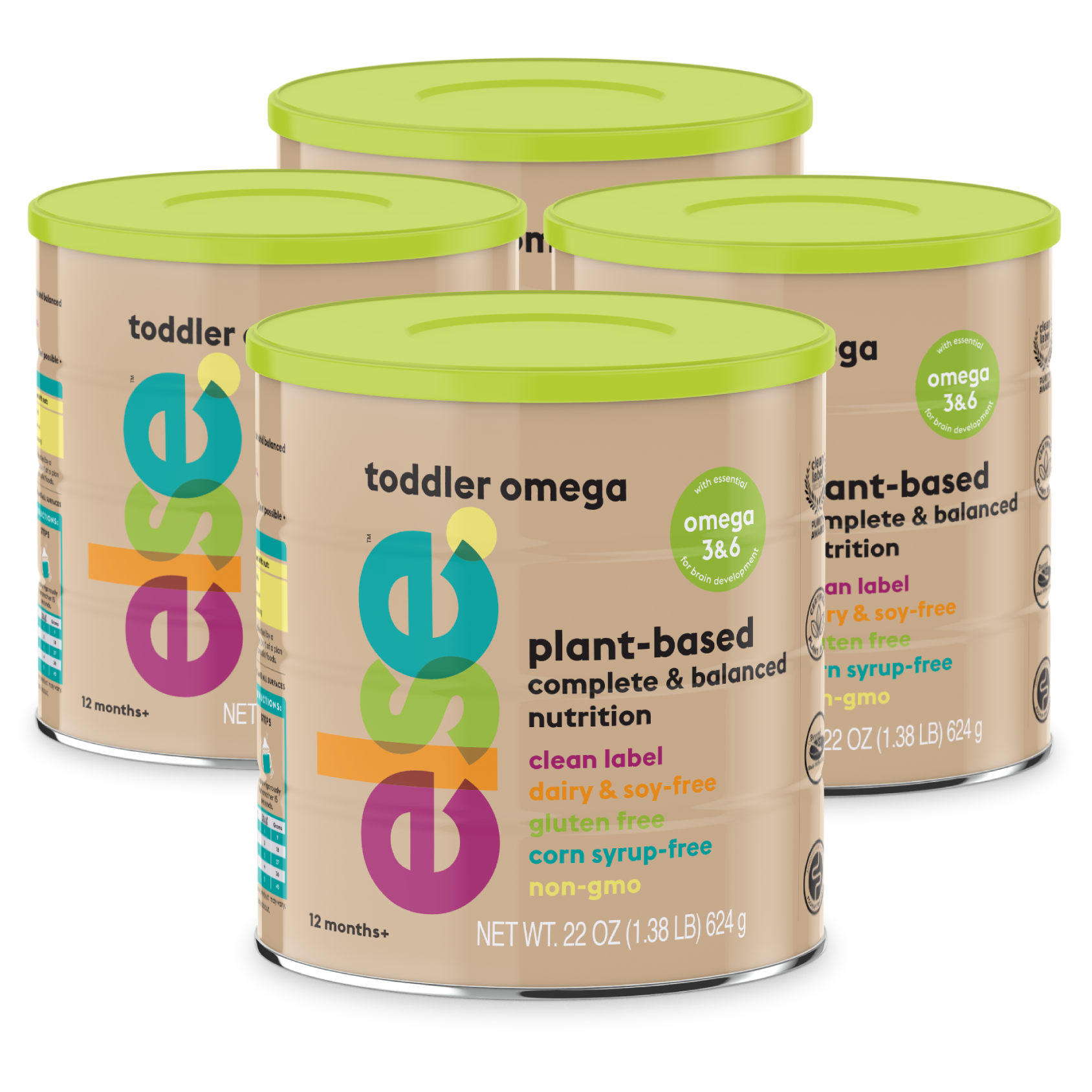 Toddler Omega Plant-Based Complete & Balanced Nutrition pack of 4